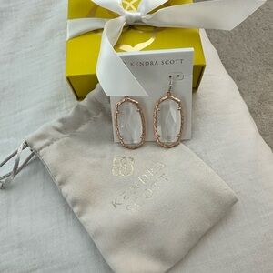 Kendra Scott Rose Gold and Clear Drop Elle Earrings